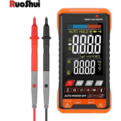 RuoShui Digital Ultrathin Multimeter Tester Auto Range Tester True Rms Mini Intelligent OHM NCV Voltage Meter