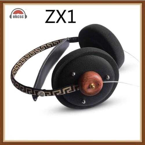 Okcsc ZX1 Hifi Stereo Wooden Over -Ear Headphone 57mm Speaker Open Voice Monitor Headset With 3 .5mm Silver Plated Cables