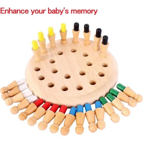 Kids party game Wooden Memory Match Stick Chess Game Fun Block Board Game Educational Color Cognitive Ability Toy for Children