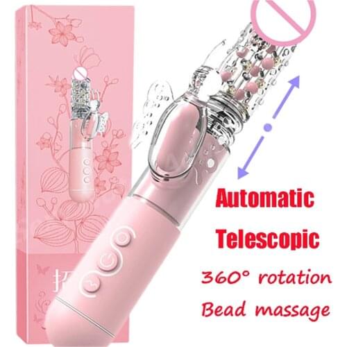 Telescopic Rotation Rabbit Butterfly Vibration Dildo Sex Toys Clitoris Stimulator G-spot Massager Female Masturbator ZG0060