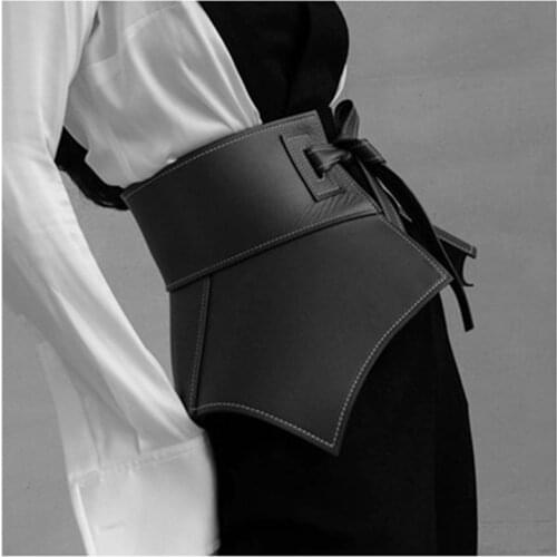 Customized Chic PU Leather Wide Belt Street Trendy Personality Women Corset Type Belt