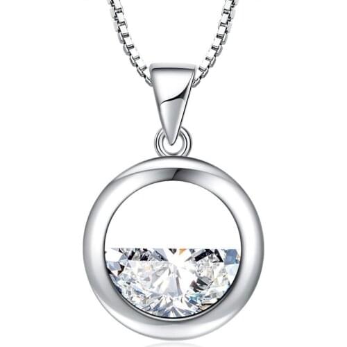 ModaOne Simple 925 Sterling Silver Short Clavicle Chain Necklace Hollow Circle Dazzling Zircon Pendant Necklace