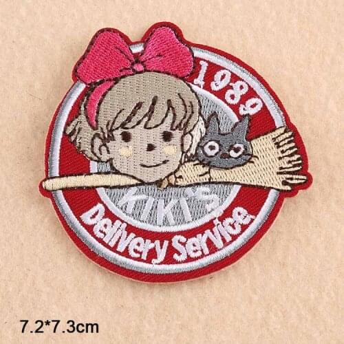 Anime Delievery Service Mermaid Zombie Head Kiss Iron On Patches Embroidered Clothes Patch For Clothing Clothes