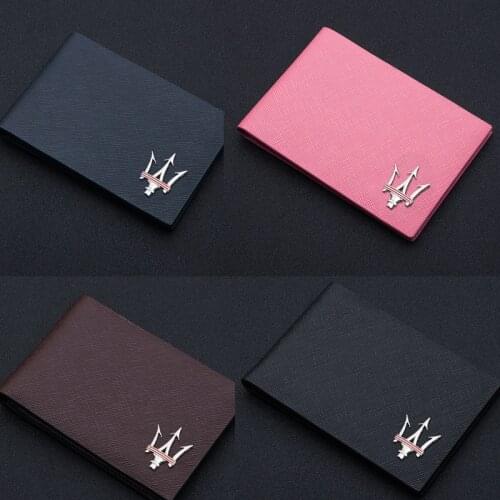2021 New Genuine Leather For Maserati Driving President GT Driving License Case Mens Id Card Holder Passport Cover Tarjetero