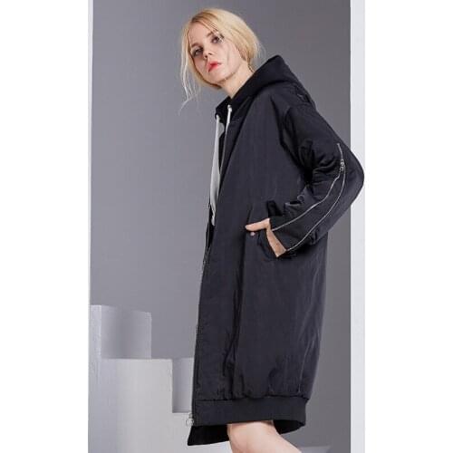 2019 Winter New Product Zipper High Quality Keep Warm Long Fund Imitate Silk Floss Clothes Ma'am Cotton Loose Coat Woman