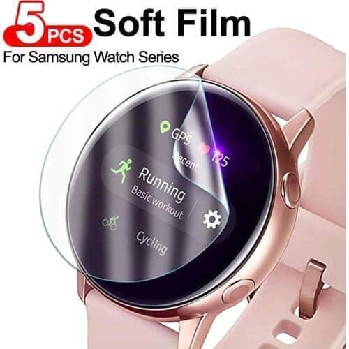 5PCS Film For Samsung Gear S3 Frontier/S2/Sport Smartwatch 3 42 46 mm Active2 Screen Protector Galaxy Watch 46mm/42mm/Active 2