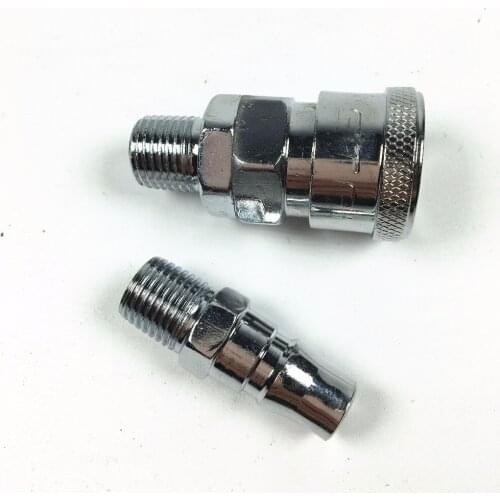 2 Pcs Pneumatic Fitting 1/4" PT Thread Air Coupler Quick Connector SM20+PM20