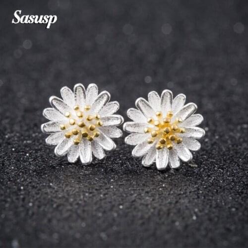 Sasusp Elegant Wedding Earrings Flower Ear Stud Fashion Earrings For Women Jewelry Accessories 2021