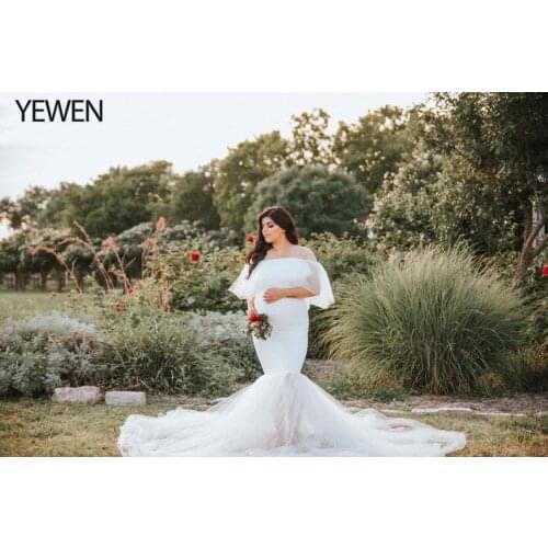 Sexy Maxi Maternity Gown For Photo Props Shoulderless Maternity Shoot Dress Lace Mesh Pregnant Women Pregnancy Photography Dress