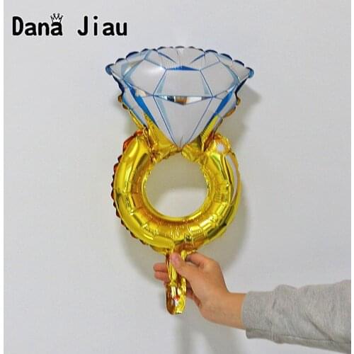 1pcs Diamond Ring Foil Balloons Wedding Marriage Inflatable Decoration Balloon Gold Helium Air Ball Birthday Party Toys