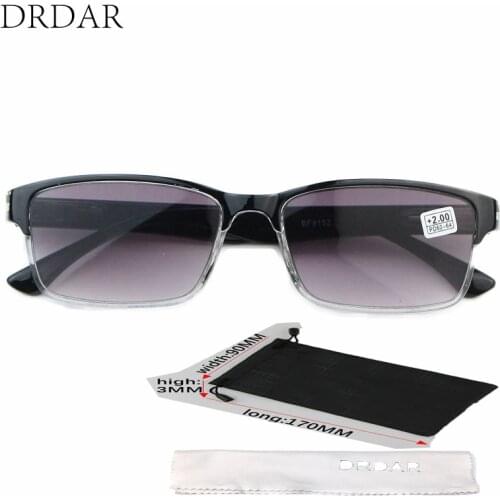 DRDAR fashion Womens Reading mirror 9152 Transparent Black square shape Men Reading Glasses Gradient lens