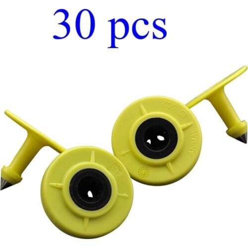 30x Rfid Ear Tag TPU Animal Id Microchip Tags 134.2 KHz for Cattle Cow Sheep Goat Identification Livestock Management