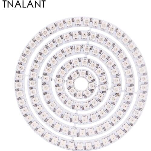 WS2812B Pixel Individually Addressable Ring 8/16/24/35/45Leds 5050 RGB Led Diode Ring Color IC Built-in LED DC5V