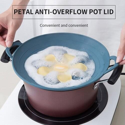 Overflow Proof Pot Lid Detachable Flower Shape Overflow Proof Steamer Anti-overflowing Tableware Stand Food Grade Kitchen