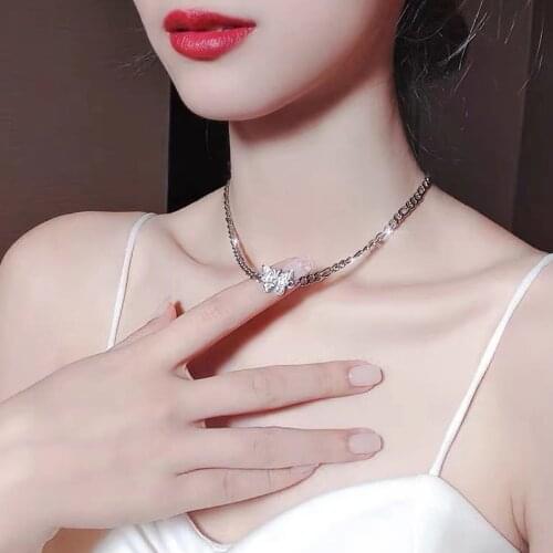 SILVER Chain Butterfly Pendant Choker Necklace Women Statement Collares Bohemian Beach Jewelry Gift Collier Cheap