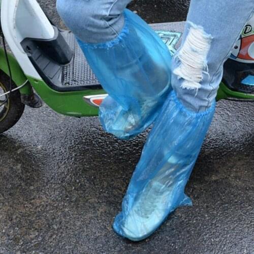 1Pair Durable Waterproof Thick Plastic Disposable Rain Shoe Covers High-Top Boot M2EA