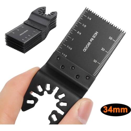 10Pcs DIY High Carbon Steel Saw Cut Blade 34mm Oscillating Saw Blade for Oscillating Multi Tool electric tools accessories