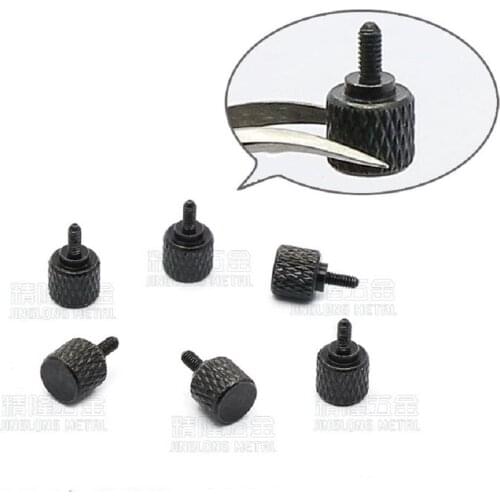 100pcs/lot M2*4.5 Thumb screw carbon steel black plating pineapple knurling round head with step manual adjustment screws M2x4.5