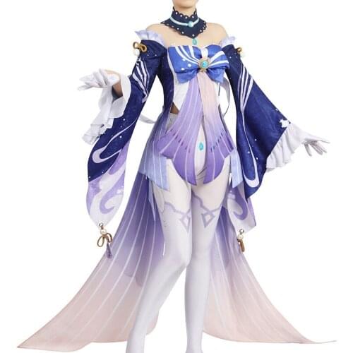 2021 Anime Game Genshin Impact Cosplay Sangonomiya Kokomi Cute Sexy Dress lnazuma Halloween Daily Dress Women Costume Set