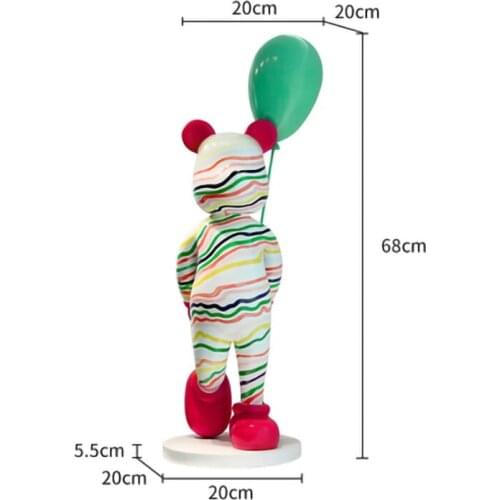 68cm Cartoon Sculpture Balloon Bear Decoration Figurine Home Decor Art Statue Nordic Modern Home Decoration Accessories Deco