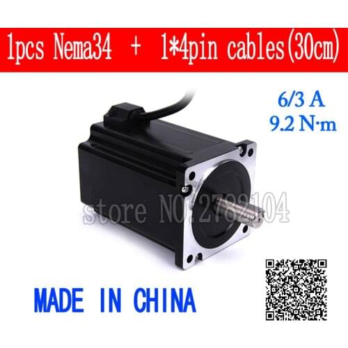 86 Stepper Motor 2 PHASE 4-lead Nema34 motor 86BYGH High torque 126MM 6.0A 9.20N.M LOW NOISE motor for CNC XYZ