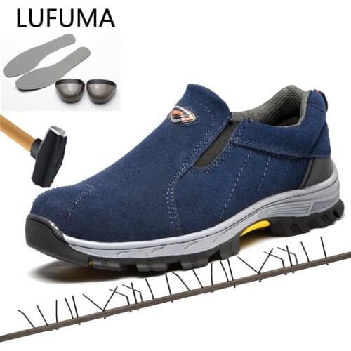 Brand plus size 39-46 steel toecap women men work & safety boots genuine leather steel mid sole man woman shoes RXM103