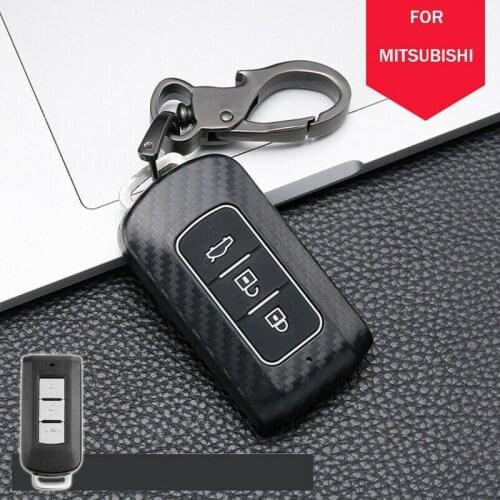 Carbon Fiber ABS Car Key Case Cover Fob for MITSUBISHI OUTLANDER Lancer EX ASX Colt Grandis Pajero Sport Remote Key Protection