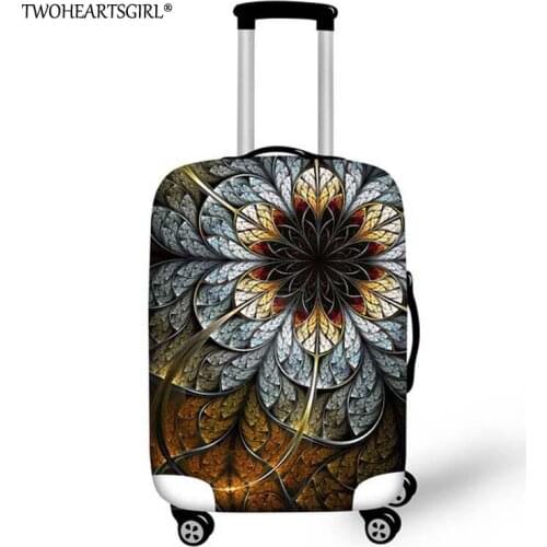 TWOHEARTSGIRL Elastic Protective Luggage Cover Vintage Flower 18-32 Inch Trolley Case Waterproof Dust Proof Suitcase Rain Cover