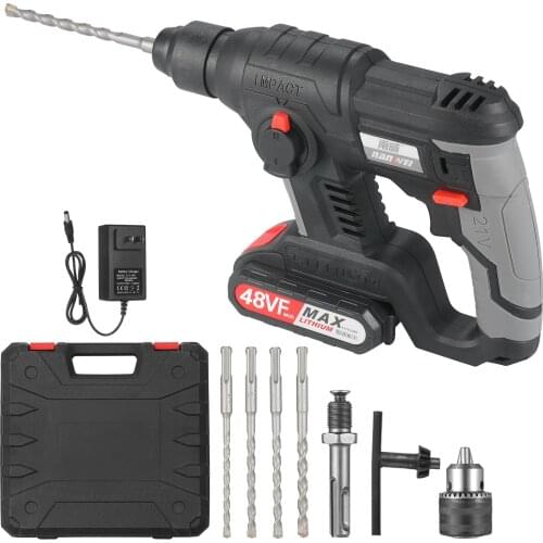 21V Electric Drill 780 RPM Cordless Electric Screwdriver Home 2.0Ah Rechargeable Li-ion Battery Rotary Hammer Drill LED Light
