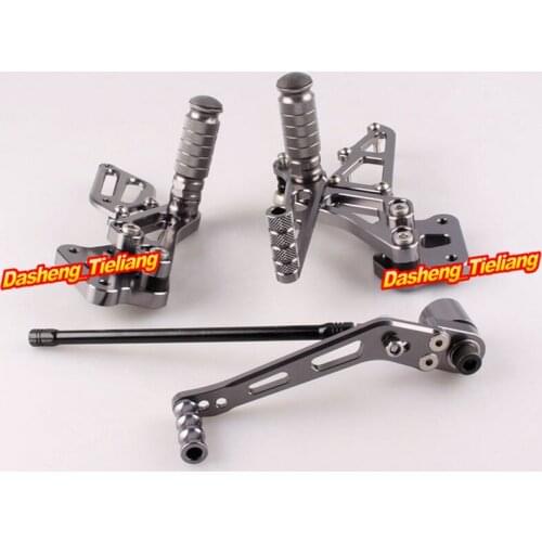 GSXR 600 750 K8 Motorcycle Adjustable Shift Brake Rear Set Footpegs Foot Rest Peg For Suzuki GSXR600 GSXR750 2008 2009 Aluminum