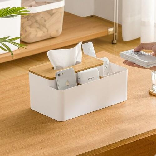 Tissue Box Remote Control Holder Makeup Cosmetic Storage Box Napkin Paper Container Desktop Organizer Home Decoration Tools