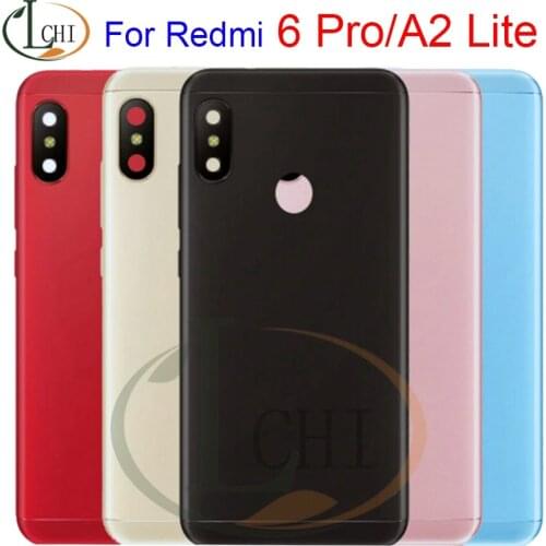 For Xiaomi Mi A2 Lite Battery Cover For Redmi 6 Pro Back Glass Panel Rear Housing Case For Xiaomi A2 Mi 6x Battery Cover Door