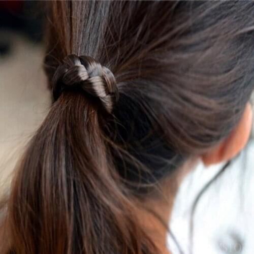 Fashion wig Braided Hair Band Synthetic Plaited Plait Elastic Ponytail Holders for Women