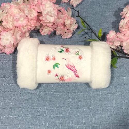 Muff Sleeves Tube Muffle with Hands Sub Embroidery Brushed Thickened Han Elements Embroidery Warm Hand Copy Ancient Style Muff