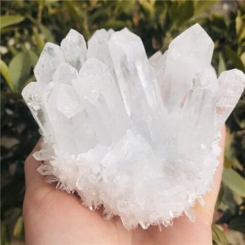 Natural Clear White Quartz Point Crystal Cluster Healing Mineral Specimen