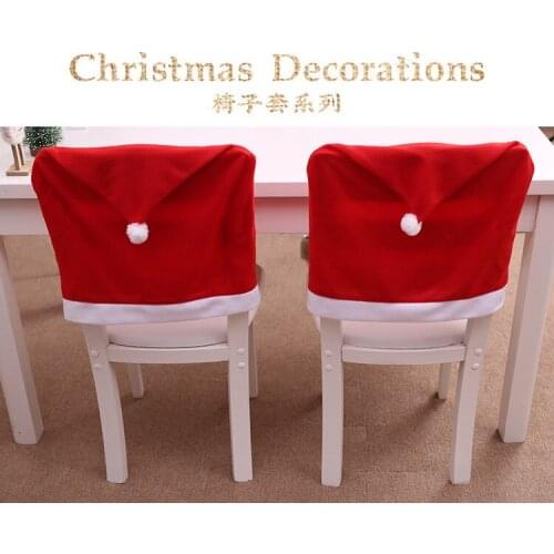 Non-woven Red Chair Cover Christmas Decoration for Home Table Dinner Chair Back Decor New Year Party Supplies Xmas Navidad 2021