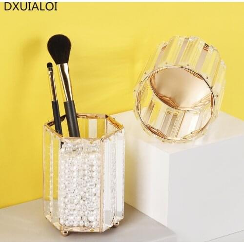 Nordic geometric glass storage tube makeup brush with eyebrow pencil makeup brush bucket pen holder storage box chopsticks cage