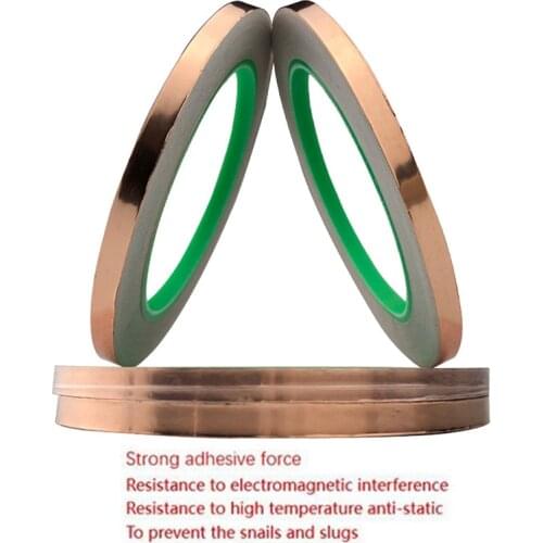 Single Side Conductive Copper Foil Tape Strip Adhesive EMI Shielding Heat Resist Tape 3mm 20/30/50/Meters