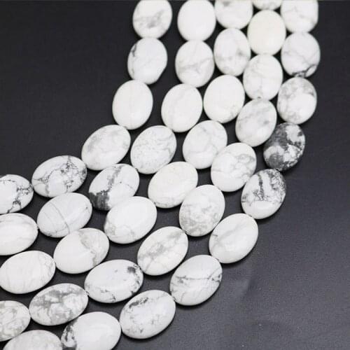 Wholesale Accessories 13*18Mm Earrings Bracelet Necklace Natural Oval Shape White Line Loose Stone Beads 22Pcs For Jewelry Diy