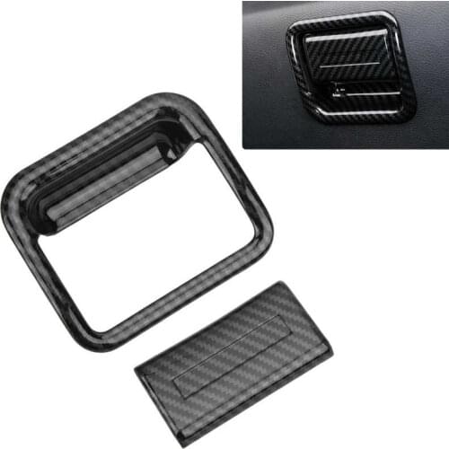 Co-Pilot Glovebox Handle Cover Trim Carbon Fiber Grain Fit Glovebox Handle Trim for Nissan Navara Frontier NP300 2015 - 2019