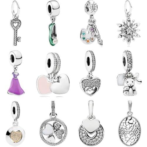 PDD DZ 54 925 sterling silver spring new charm pendant with DIY bracelet necklace jewelry gift carving suitable for women