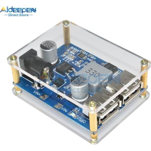 DC-DC 24V 12V to 5V Buck Power Supply Module 5A Power Step Down Converter Diy Electronic PCB Board Case Shell Box Dual USB