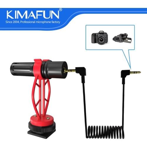 KIMAFUN Universal Vlog Recording Microphone for DSLR Camera iPhone Android Smartphones Mac Tablet Portable Video Mini Mic