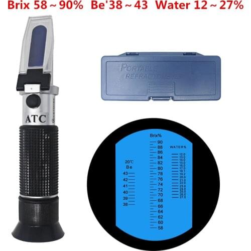Refractometer Honey Tester Brix Baume Water 3 in 1 Moisture Meter For Honey For Beekeeper Sugar Meter ATC Honey Refractometer