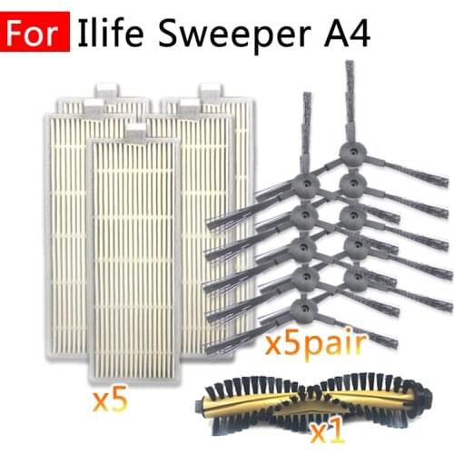 Sweeping Robot Vacuum Cleaner Spare parts for Ilife A4 Household Accessories Replacement Main Side Brush Hepa Filter Main brush