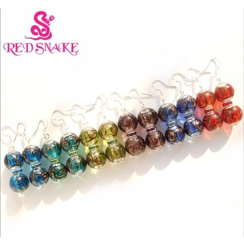 RED SNAKE Fashion Earring Handcraft Bule Red Purple colors Murano Glass Earrings