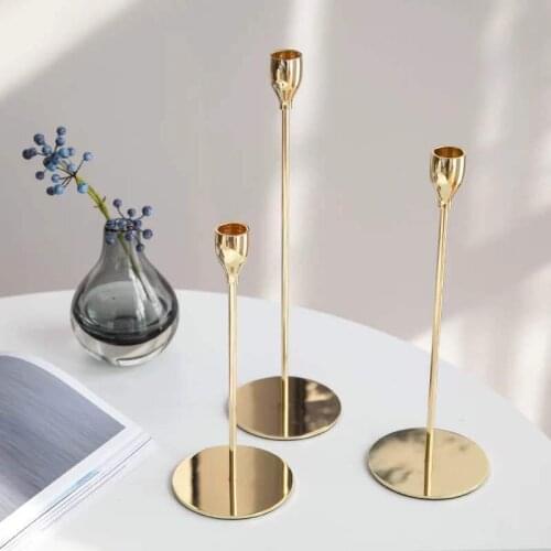 Nordic Plating Column Candlestick Model Room Restaurant Table Decoration Aroma Candlelight Dinner Romantic Wedding Decoration