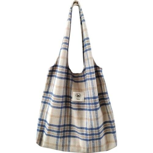 New Original Vintage Women Shoulder Bags Fashion Ladies Shopping Bag Retro Plaid Handbags Female Tote Casual Girl Handbag