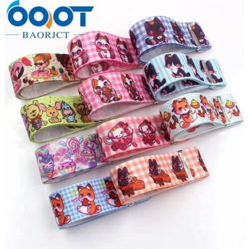 OOOT BAORJCT I-19320-612 25mm 10yards Cartoon Thermal transfer Printed grosgrain Ribbons,bow cap DIY accessories decorations