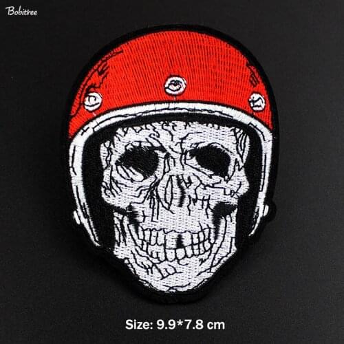 Amazing SKULL Badges Creative Patches Iron on Embroidered Clothes Stickers Applique for Jacket Jeans Cloth Decoration